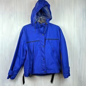 Women's Jacket Hooded, Breathable, Full Zip, Vents, Zipped Pockets S P blue